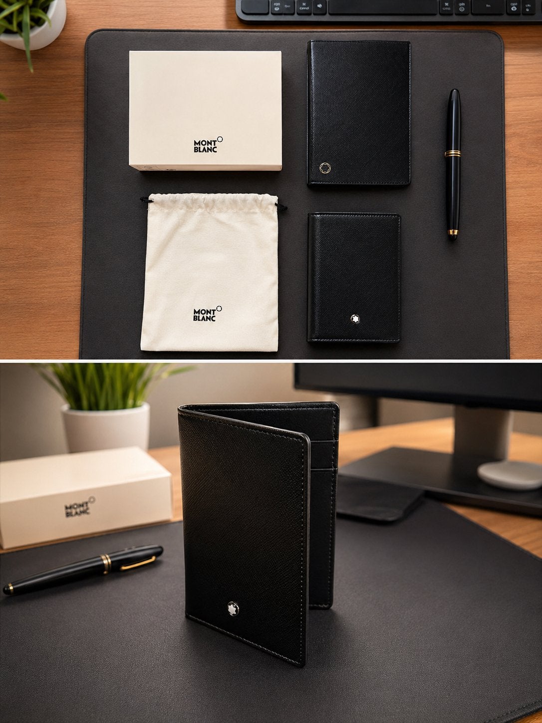 Mont blanc - business card holder - wallet, Handtassen en Accessoires, Portemonnees, Nieuw, Overige merken, Zwart, Leder, Ophalen of Verzenden
