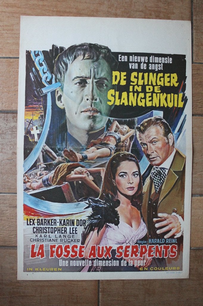 filmaffiche Blood Demon Christopher Lee filmposter, Collections, Posters & Affiches, Enlèvement ou Envoi, Rectangulaire vertical