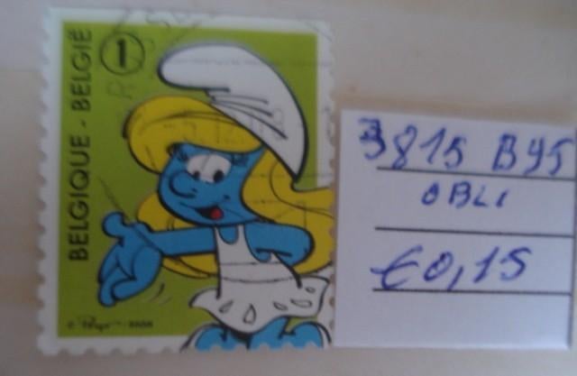 België 3815 (O) B95, Verzenden, Zonder envelop, Gestempeld, Gestempeld