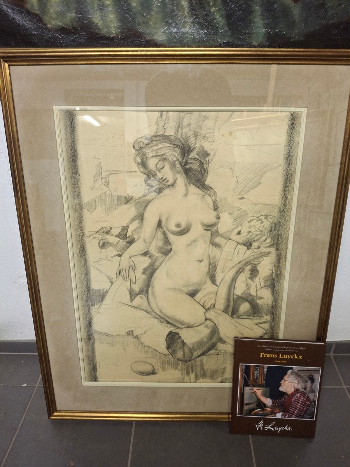 Tekening , studie van frans luyckx,  inclusief kunstboek, Antiek en Kunst, Ophalen