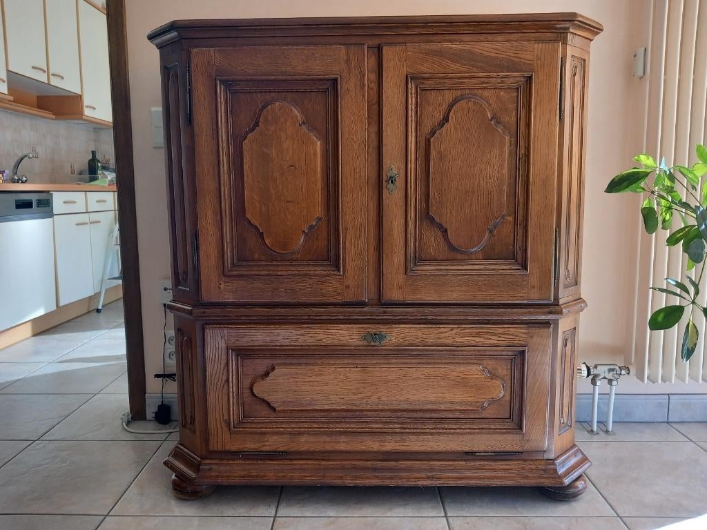 Meuble pour téléviseur, Comme neuf, 100 à 150 cm, Enlèvement, Chêne