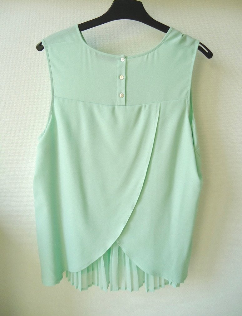 Superbe blouse sans manches vert d'eau, Enlèvement ou Envoi, Porté, Taille 46/48 (XL) ou plus grande