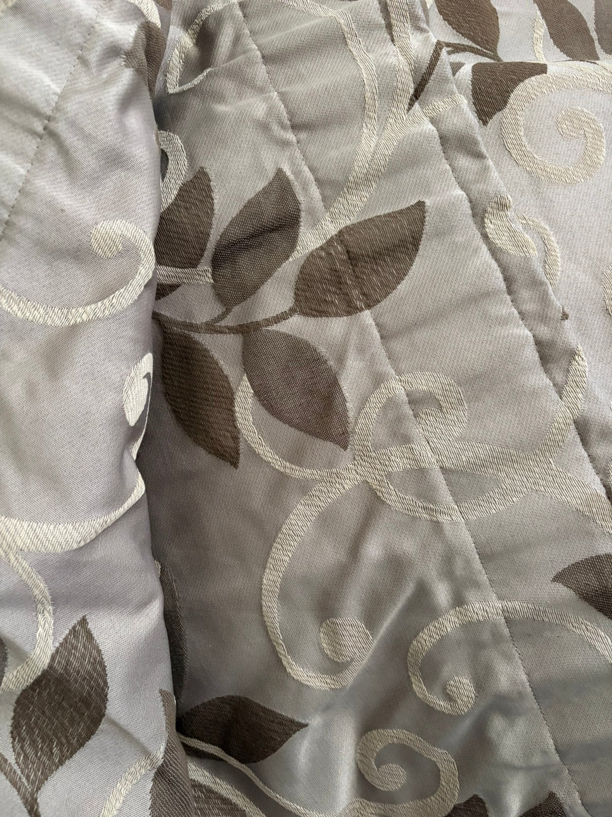 Rideaux doublés brun beige à fleurs - lot de 6 pièces, Maison & Meubles, Enlèvement, Utilisé, Beige, 200 cm ou plus