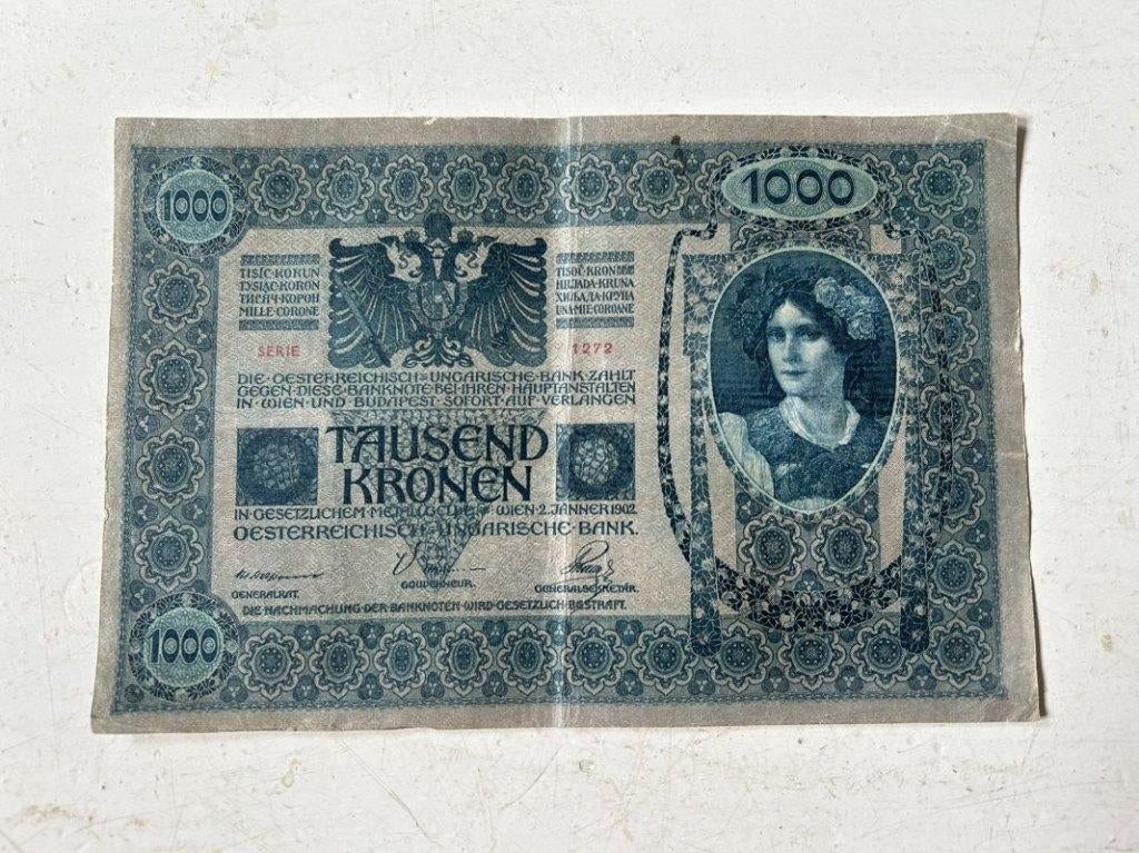 Bankbiljet 1902 Oostenrijk 1000 Kronen, Postzegels en Munten, Ophalen of Verzenden, Oostenrijk, Los biljet