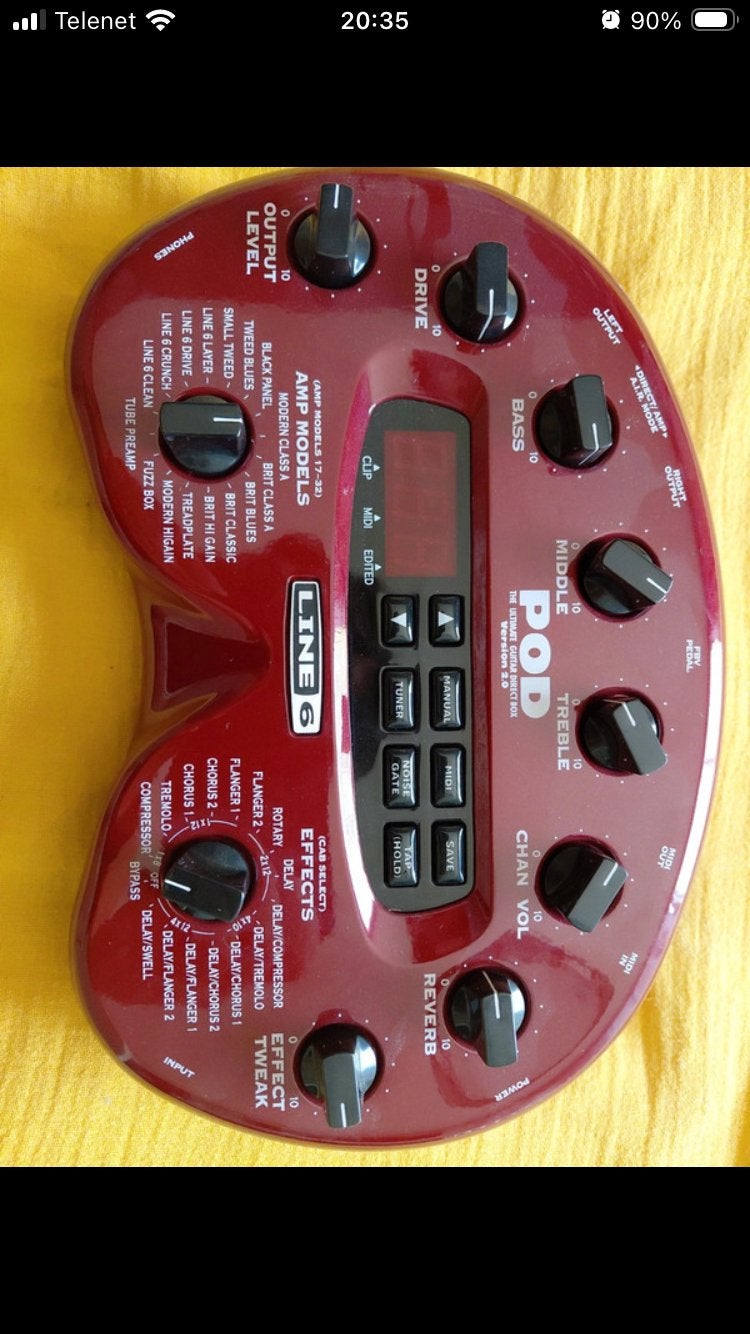 Line 6 pod 2.0 met footswitch, Muziek en Instrumenten, Ophalen of Verzenden, Gebruikt, Multi-effect