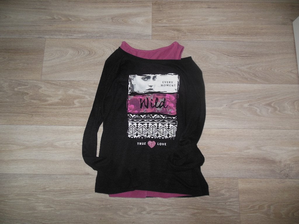 2-delige longsleeve 146-152 in nieuwstaat, Enfants & Bébés, Vêtements enfant | Taille 146, Enlèvement ou Envoi, Comme neuf, Fille