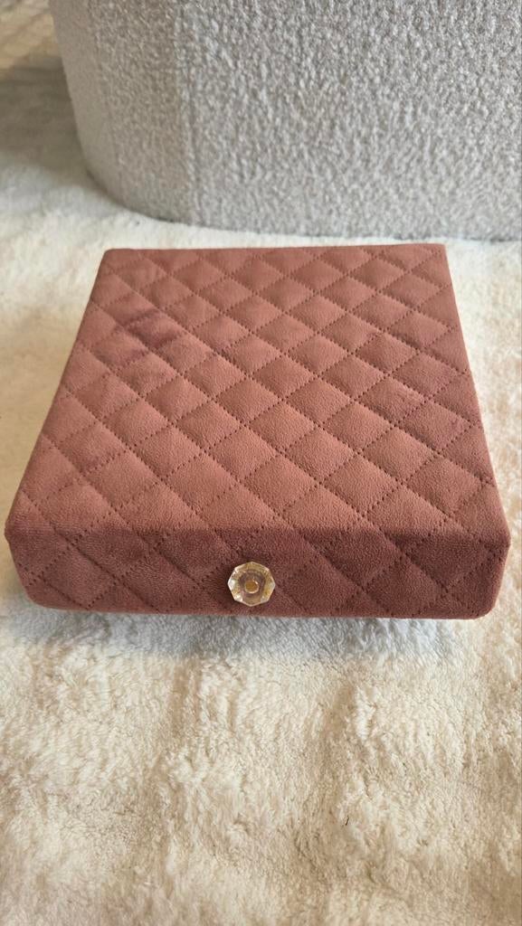 Roze sieradendoos met spiegel, Handtassen en Accessoires, Portemonnees, Roze, Ophalen