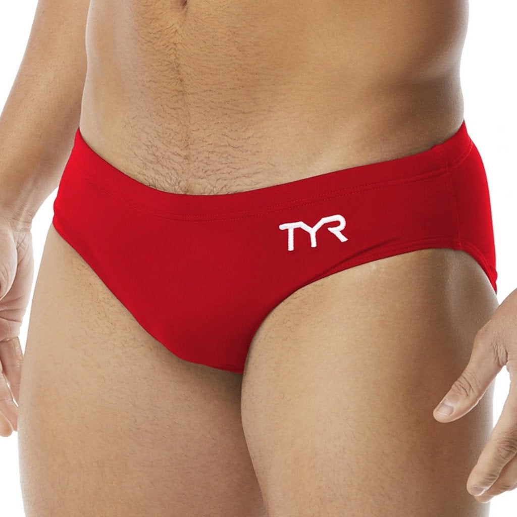 TYR waterpolo/zwemslip Rood maat 34 (grote M), Maat 48/50 (M), Ophalen of Verzenden, TYR, Rood
