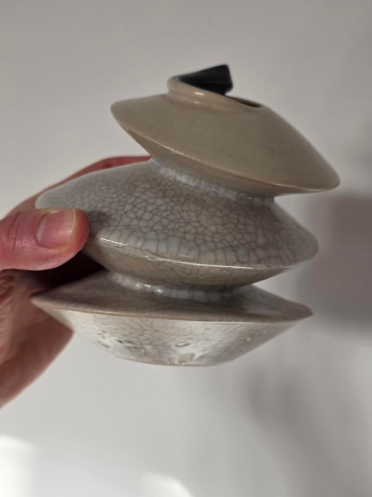 Modernistische craquelé keramische vaas., Antiek en Kunst, Ophalen of Verzenden