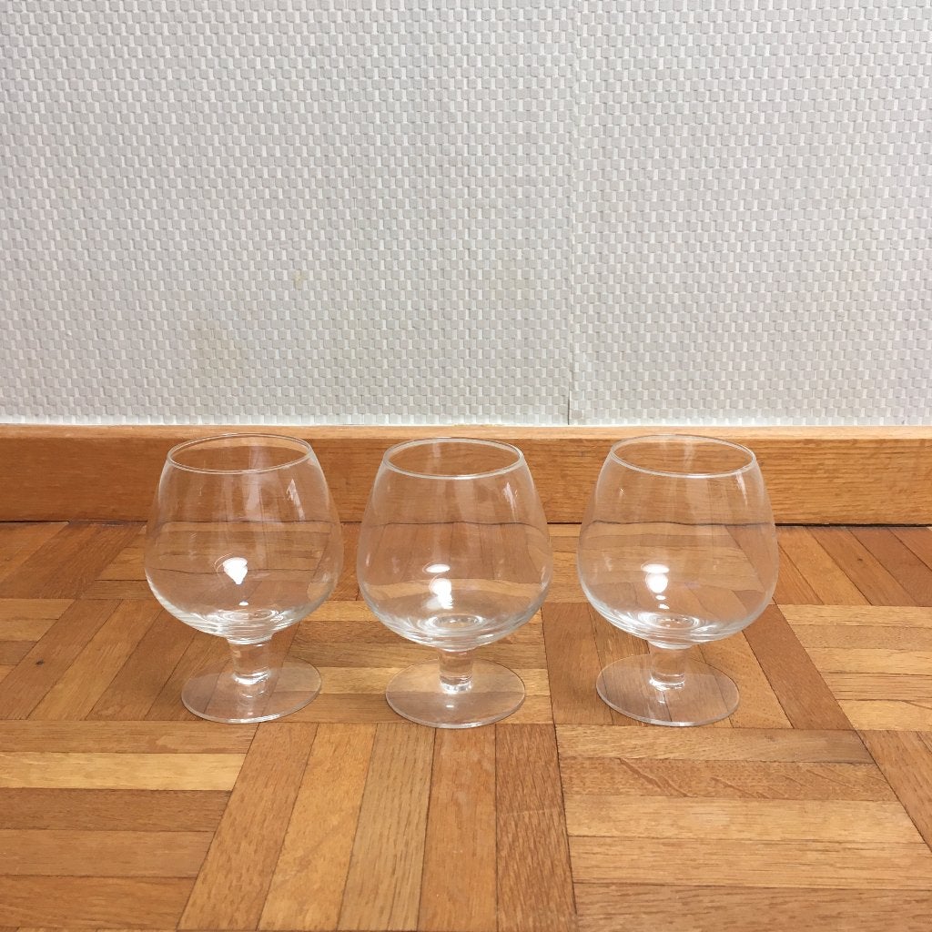 3 Cognac glazen, Ophalen of Verzenden, Zo goed als nieuw, Borrel- of Shotglas