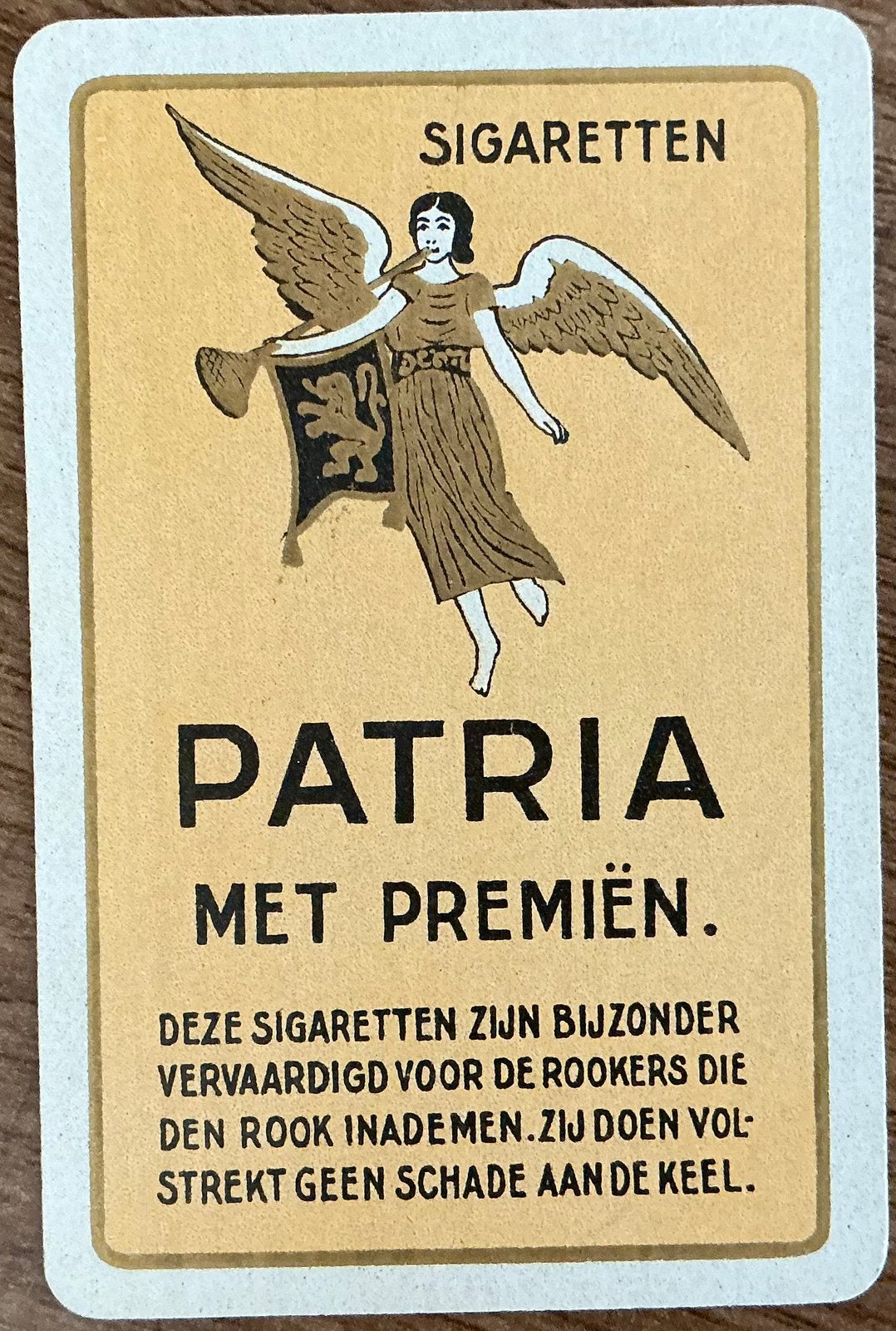 Oude speelkaart PATRIA SIGARETTEN, Ophalen of Verzenden, Zo goed als nieuw, Speelkaart(en)