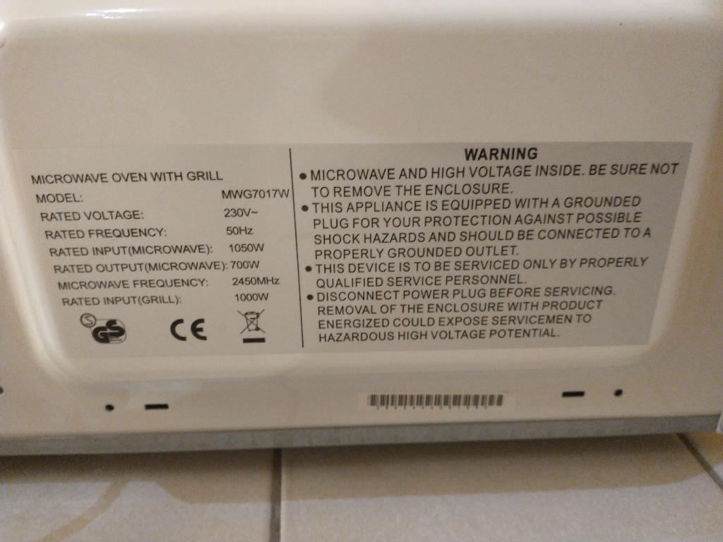 Microgolfoven met grill, Huis en Inrichting, Keuken | Keukenbenodigdheden, Ophalen, Wit, Overige materialen, Overige merken