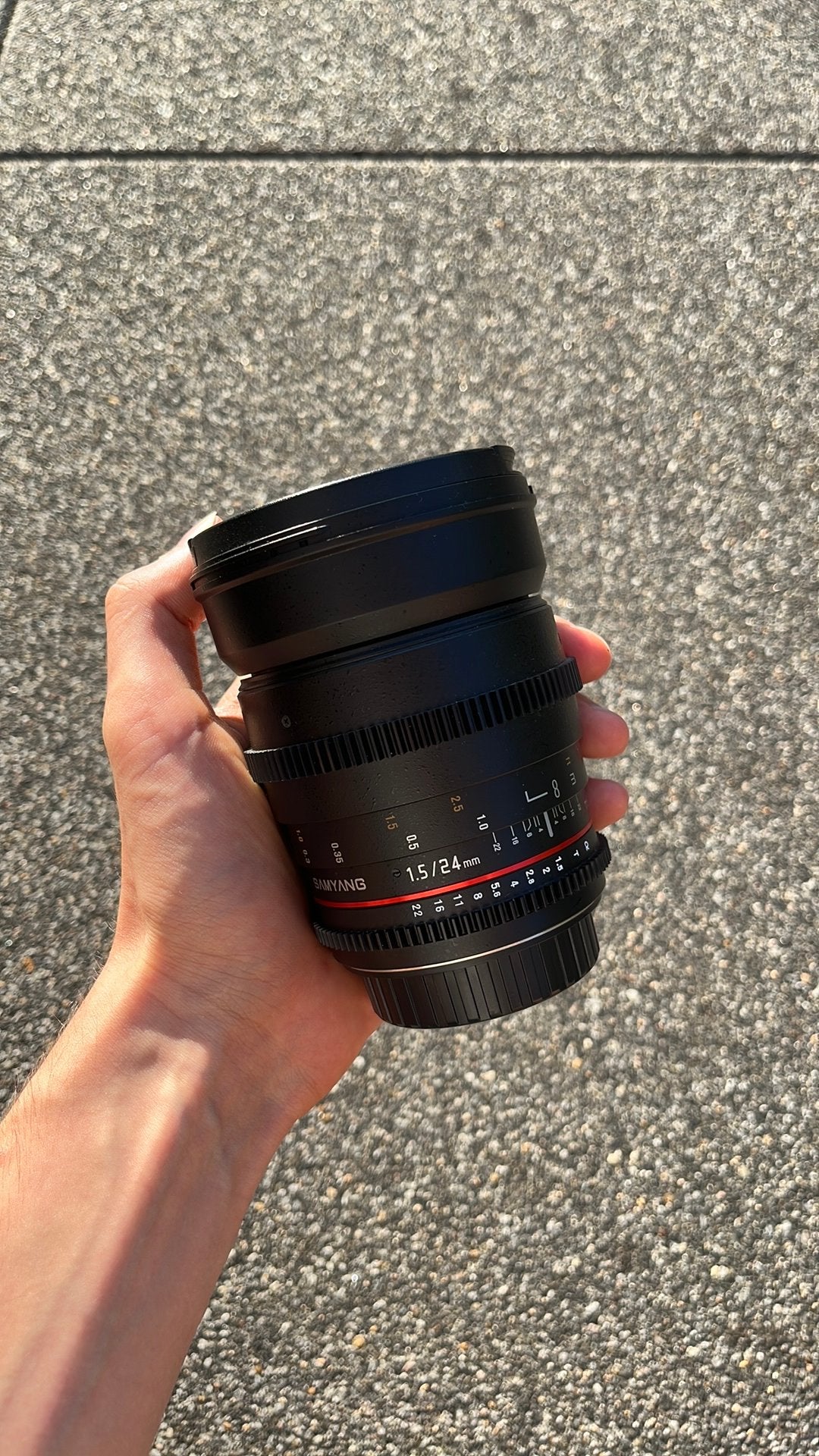 Samyang VDSLR 24mm T1.5 EF, Audio, Tv en Foto, Foto | Lenzen en Objectieven, Zo goed als nieuw, Samyang, Ophalen of Verzenden