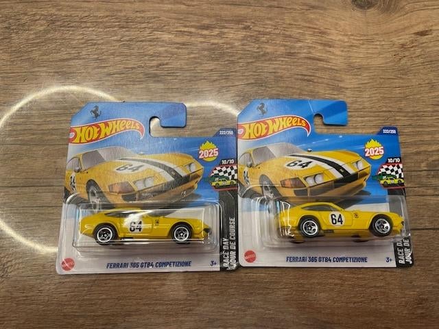 Set Hot Wheels Ferrari's 365GBT4 Competizione, Kinderen en Baby's, Speelgoed |Speelgoedvoertuigen, Ophalen of Verzenden, Nieuw