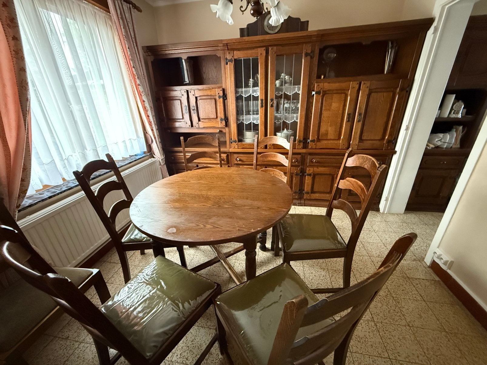 Sallle à manger complète, Enlèvement, Comme neuf, Bois ancien, 8 chaises ou plus
