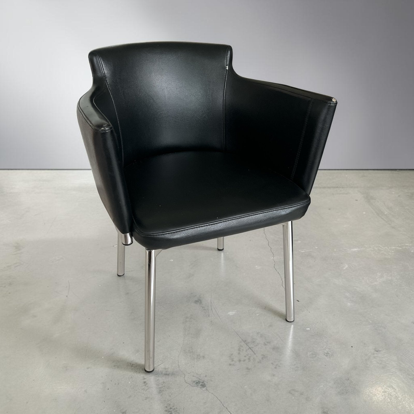 6 mooie draaistoelen in leatherlook, Huis en Inrichting, Stoelen, Ophalen, Kunststof, Gebruikt, Zwart