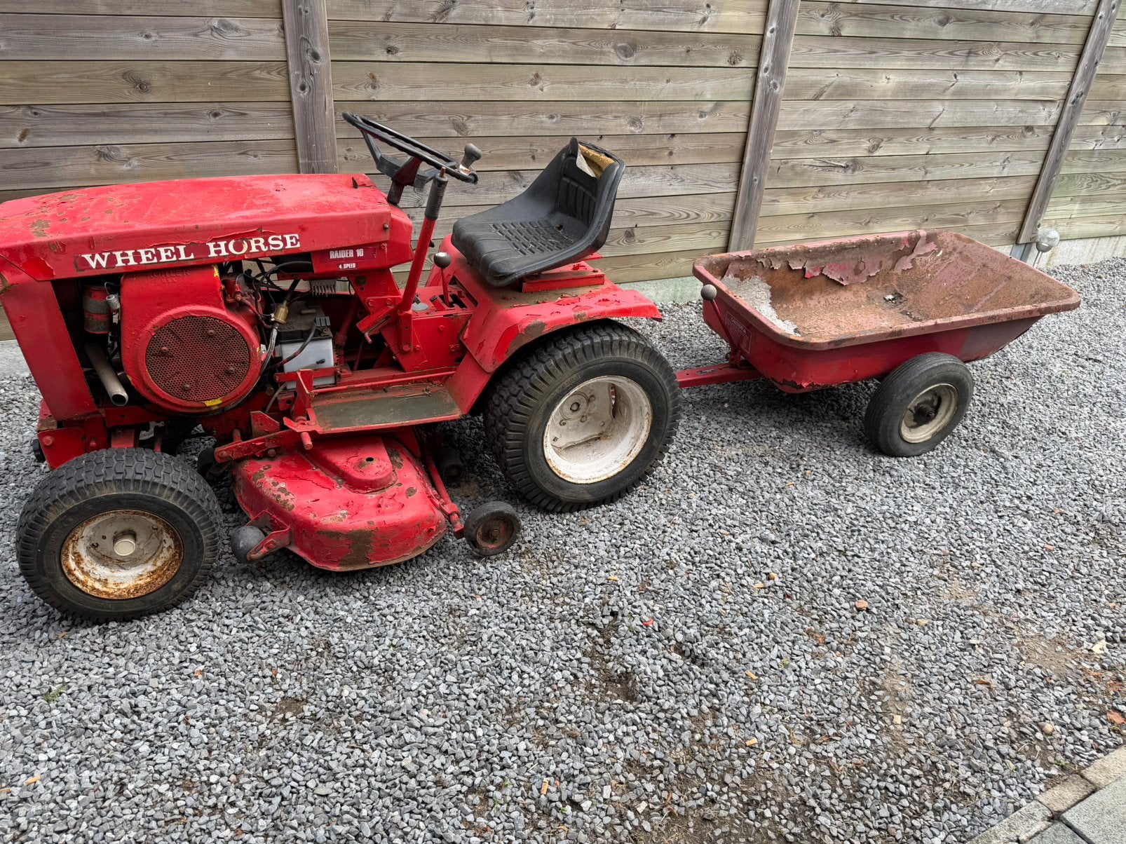 zitmaaier wheel horse met kiepkar, Tuin en Terras, Zitmaaiers, Ophalen, Gebruikt