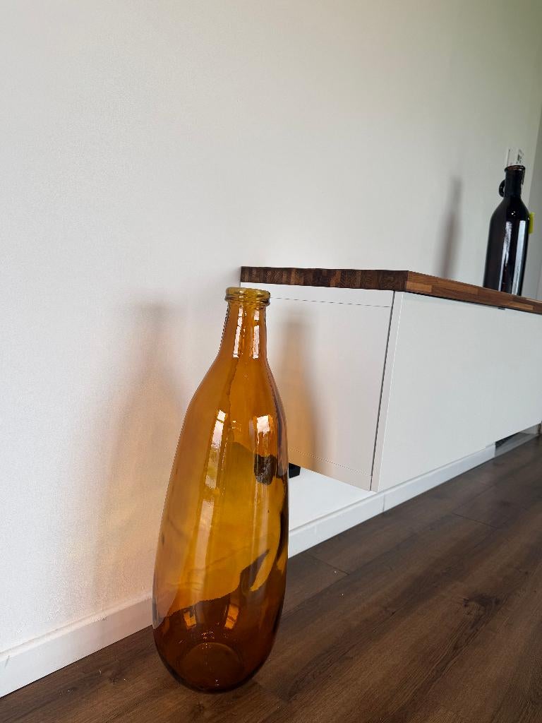 (Decor van TV programma) Vaas bruin hoog 75cm, Huis en Inrichting, Woonaccessoires | Vazen, Oranje, Ophalen of Verzenden, 75 cm of meer