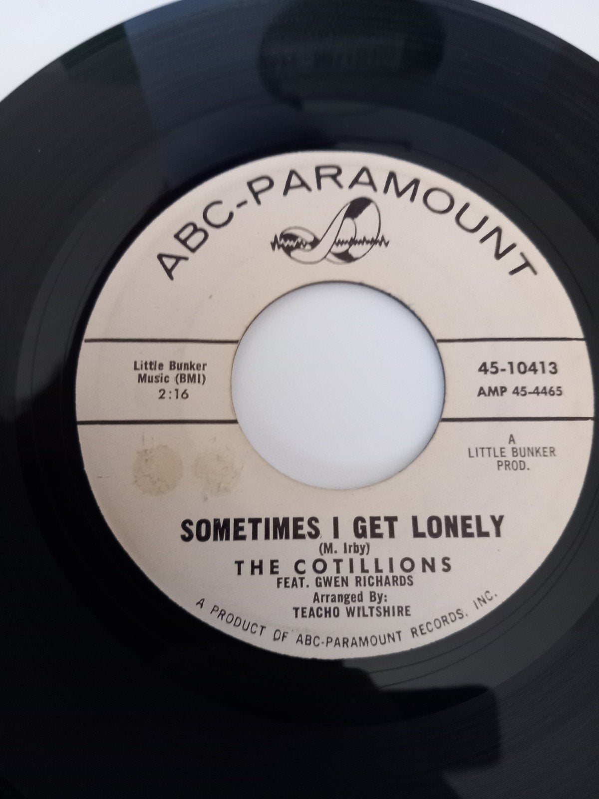 THE COTILLIONS. SOMETIMES I GET LONELY. 60S USA 45T