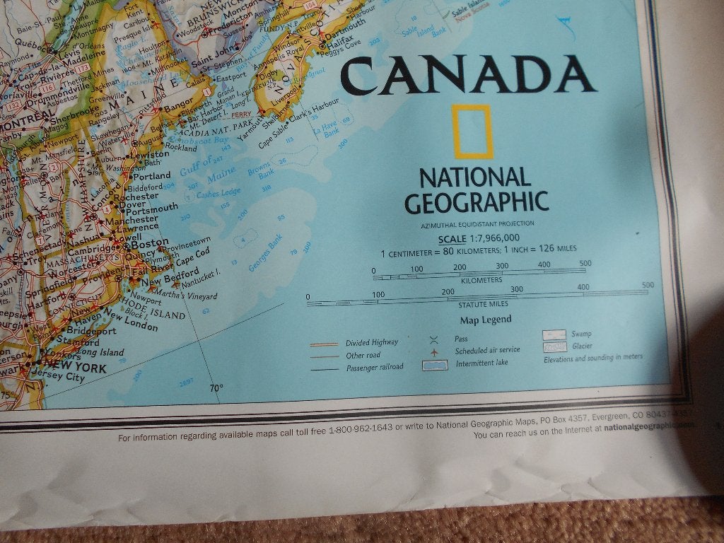 canada, landkaart 2002, national geographic, Ophalen of Verzenden, Zo goed als nieuw