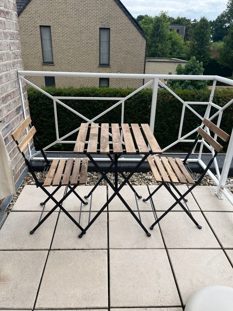Ensemble bistrot en bois/ensemble balcon, Enlèvement, Comme neuf, 2 places, Salons de jardin