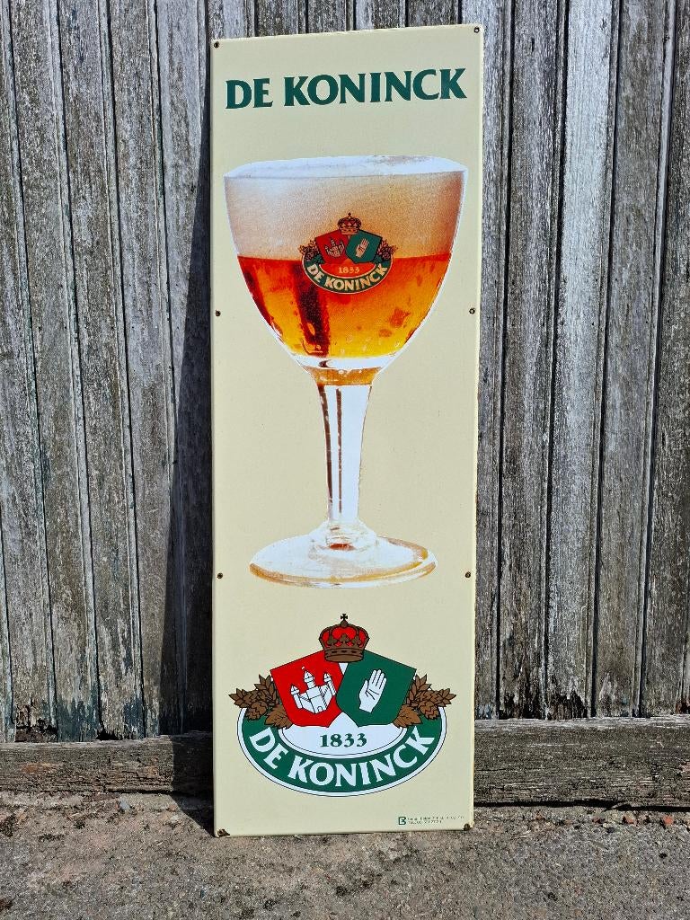 emaille bierbord De KONINCK, Ophalen, Zo goed als nieuw, Reclamebord