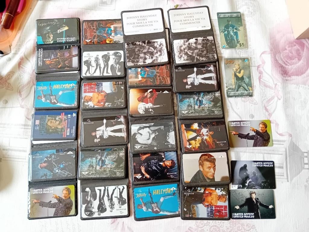 Johnny Hallyday lot 29 telefoonkaarten, Verzamelen, Ophalen