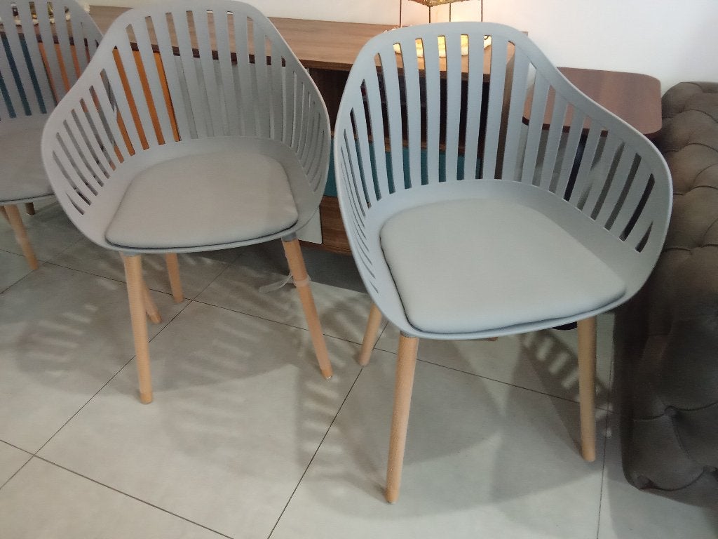 8 nouvelles chaises style scandinave gris avec dossiers, Maison & Meubles, Neuf, Gris, Enlèvement, Cinq, Six Chaises ou plus