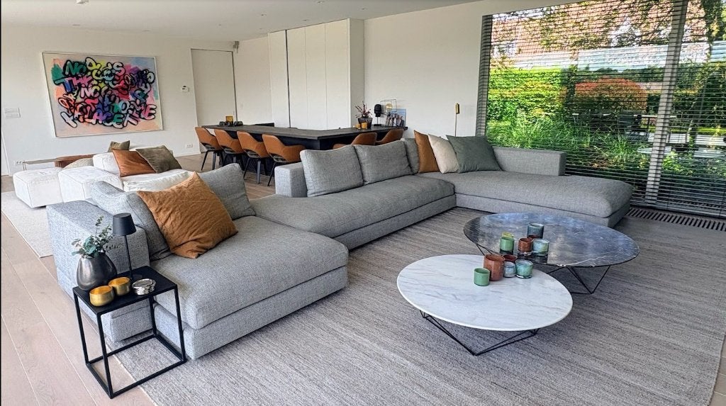Zeer ruime premium loungezetel – ideaal voor grote gezinnen, Ophalen, Zo goed als nieuw, Stof, Warme moderne lounge-stijl met luxueuze uitstraling