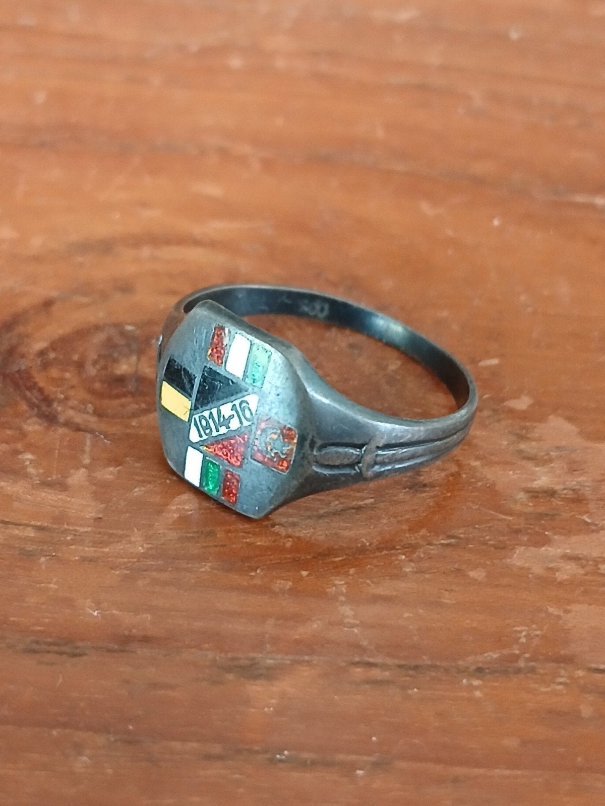 WW1 Duitse patriotten ring Axis in zilver 1916, Ophalen of Verzenden