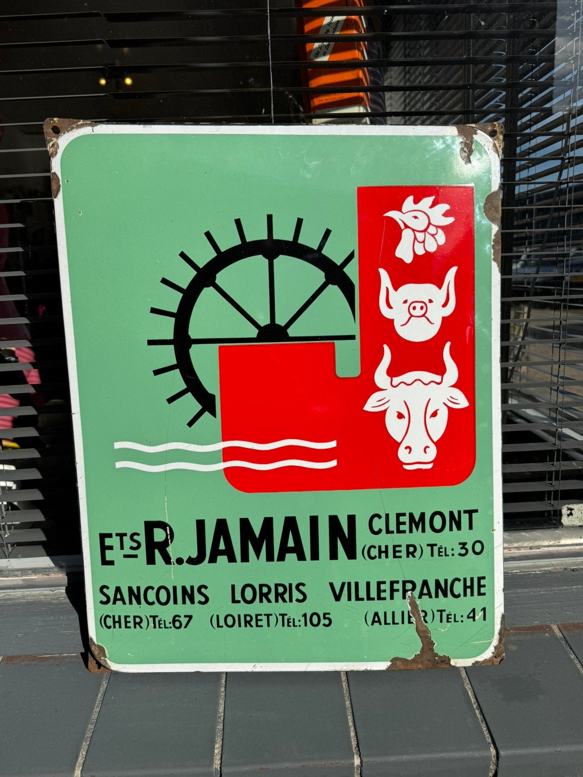 R. Jamain emaille reclamebord, Verzamelen, Reclamebord, Gebruikt, ., Ophalen of Verzenden