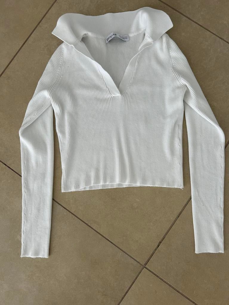 Blouse Bershka maat M, Ophalen of Verzenden, Zo goed als nieuw, Maat 38/40 (M), Wit