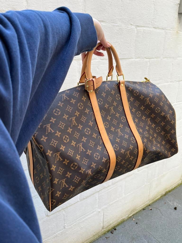 Louis Vuitton Keepall Boundalière 55, Enlèvement ou Envoi, Comme neuf, Brun