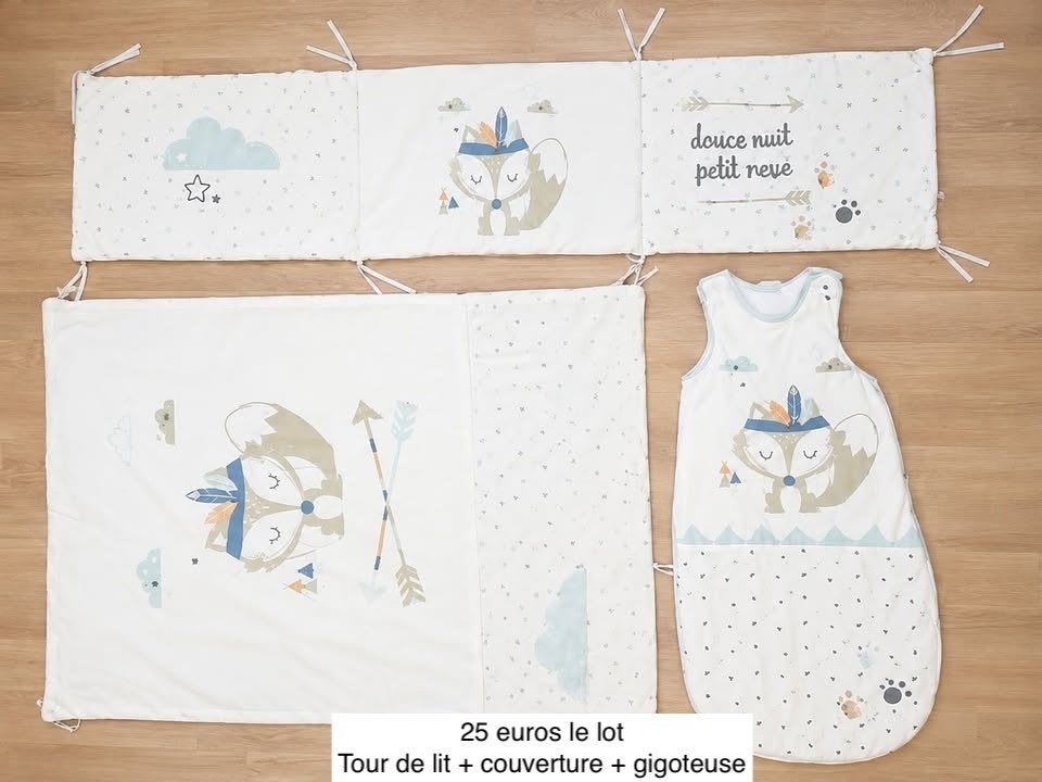 Couverture Gigoteuse et Tour de lit renard, Enfants & Bébés, Garçon ou Fille, Autres couleurs, Enlèvement, Utilisé