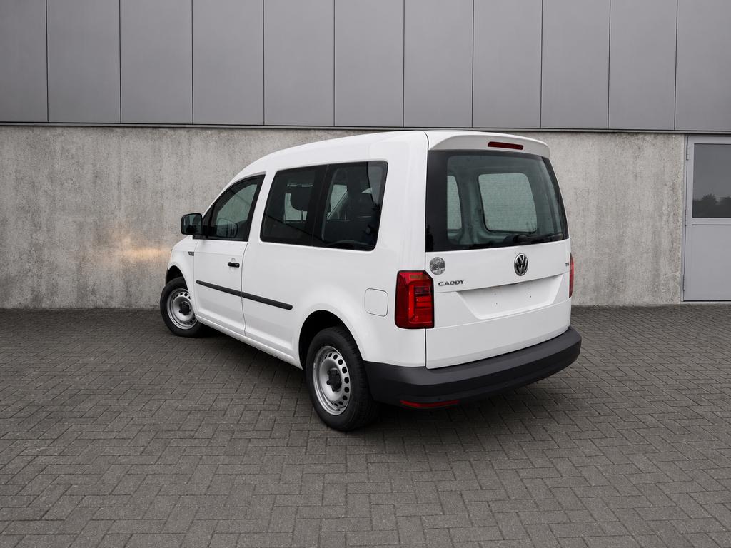 Volkswagen Caddy - benzine - 62.000 km, Voorwielaandrijving, Stof, Volkswagen, Wit