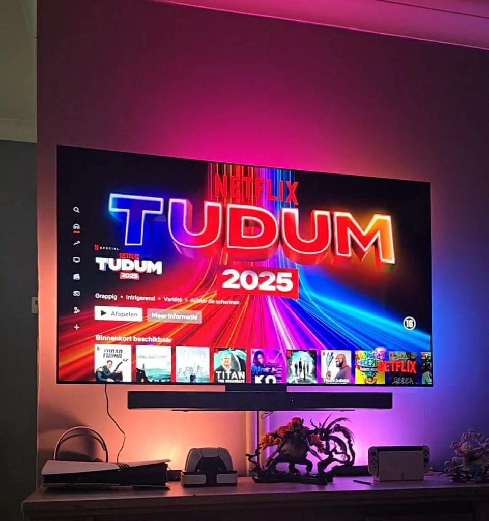Tv installatie + sound bar en Philips hue smart installatie, Audio, Tv en Foto, Ophalen, Zo goed als nieuw, OLED, Philips