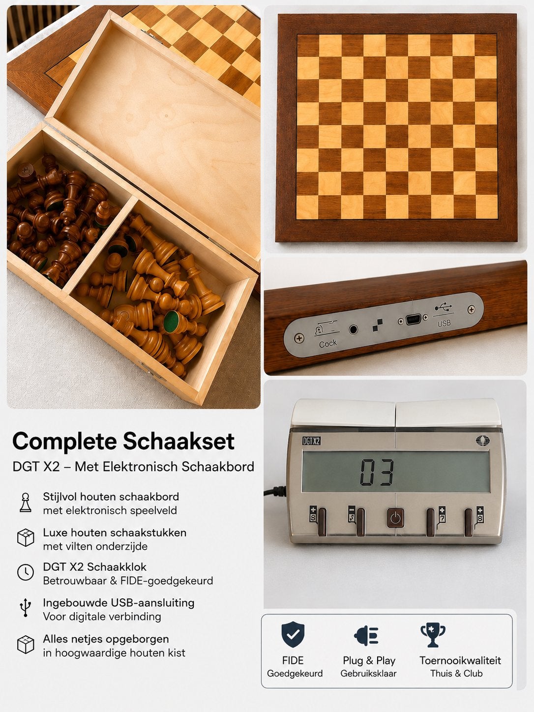 DGT Elektronische Schaakset Compleet, Een of twee spelers, Ophalen of Verzenden, Zo goed als nieuw, Reisspel