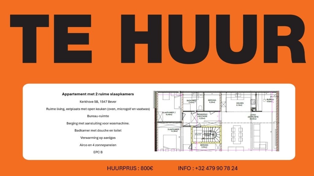 Appartement te huur, 50 m² ou plus, Province du Brabant flamand