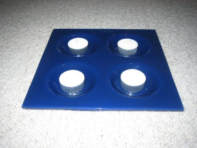 Photophore en verre bleu, Maison & Meubles, Enlèvement, Utilisé