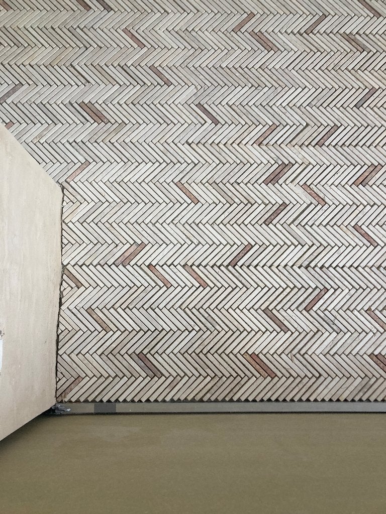 Visgraat marmeren tegels, Ophalen, Nieuw, Marmer, Minder dan 5 m²