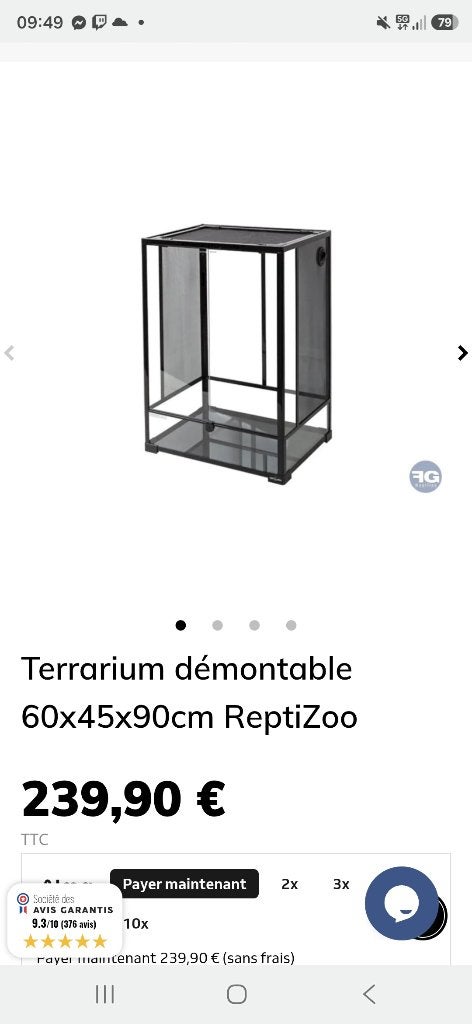 Terrarium60x45x90 neuf dans la boîte, Animaux & Accessoires