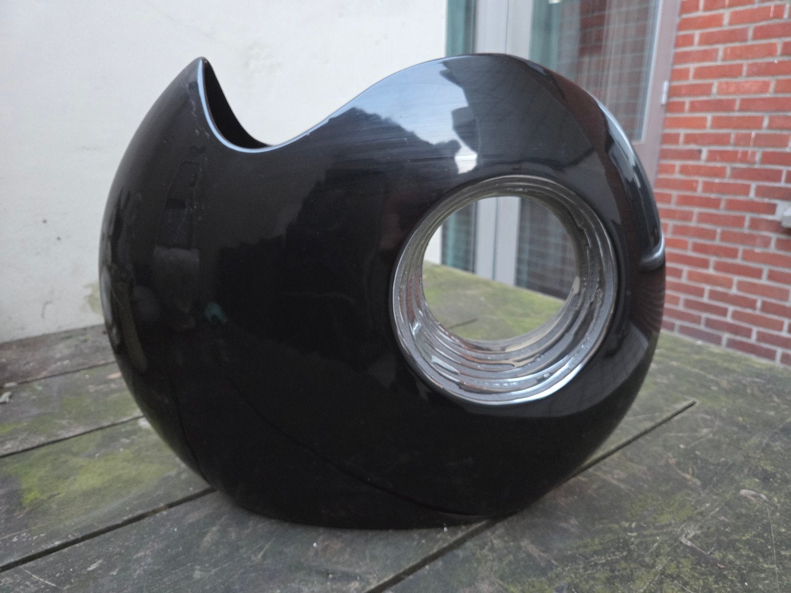 Vase noir/argenté., Maison & Meubles, Enlèvement ou Envoi, Argenté