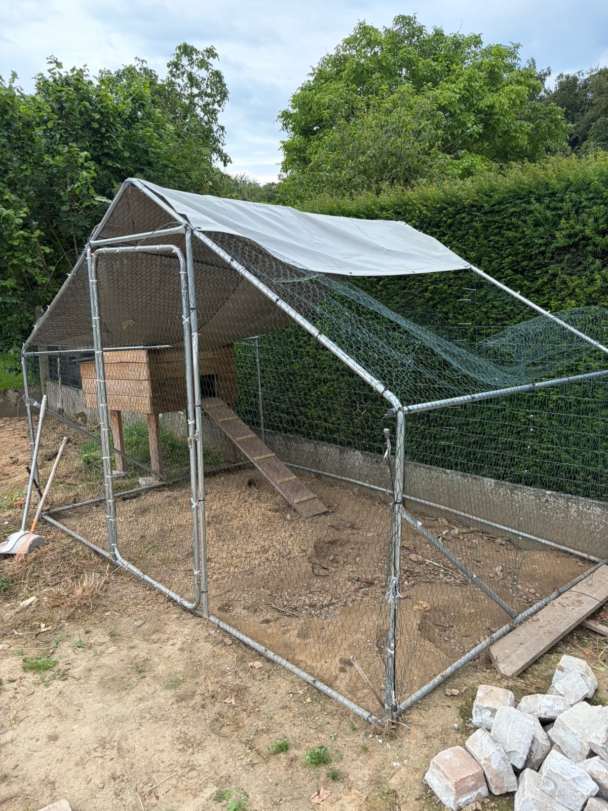 Kippen ren met zelfgemaakt hok, Dieren en Toebehoren, Ophalen, Gebruikt