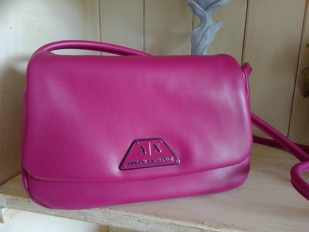 Nieuwe, duurzame Armani Exchange Alpha fuchsia schoudertas, Ophalen of Verzenden, Nieuw, Leer