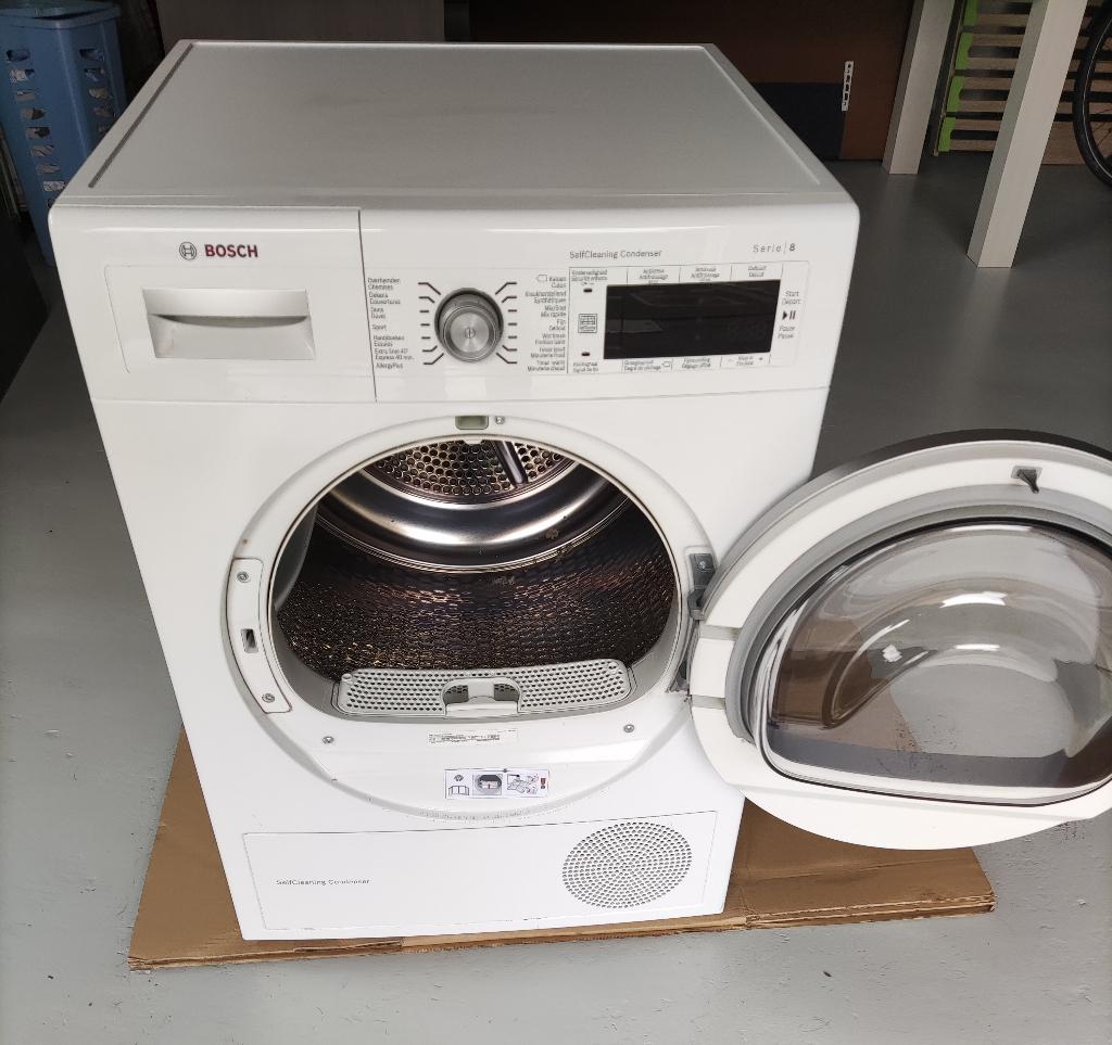 Bosch WTW877W0FG Droogkast 8Kg, Electroménager, Sèche-linge, Comme neuf, À condensation, Chargeur frontal, 8 à 10 kg, Phase anti-froissage