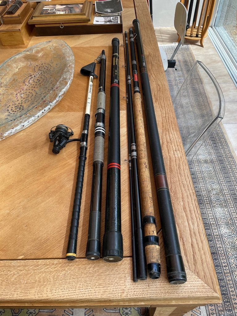 hengel handhengel werphengel hengelsport 5 stuks top, Ophalen, Zo goed als nieuw, Complete set