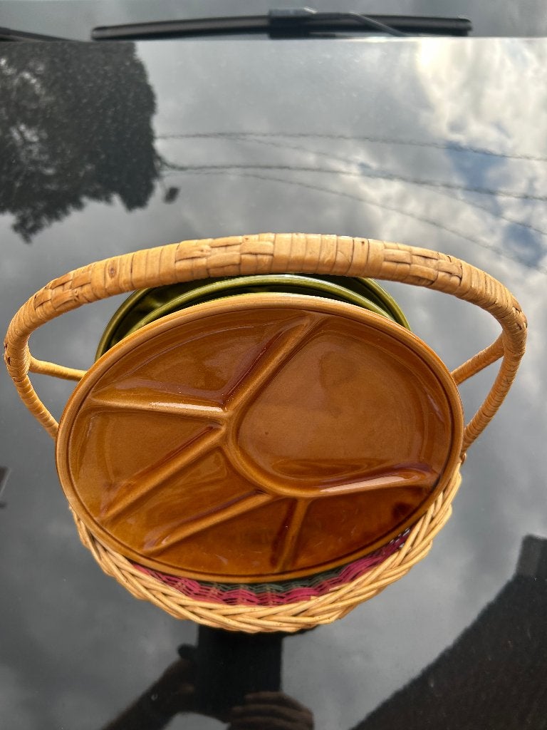 romantische picknick mand met 6  borden, Overige typen, Ophalen, Zo goed als nieuw