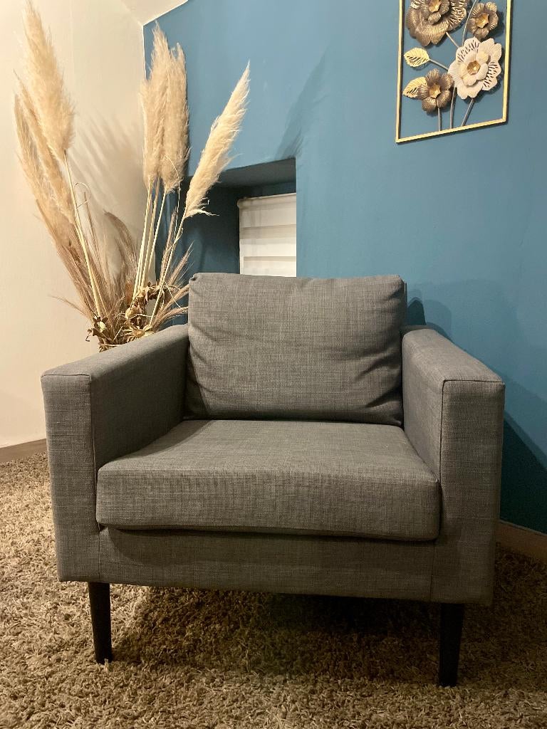 Fauteuil Ikea Gris - très bon état, Ophalen, Minder dan 75 cm, Zo goed als nieuw, Moderne - Ika