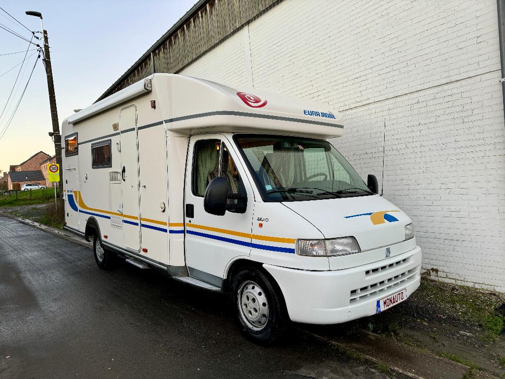 EURA MOBIL Profilé  Fiat 2.8JTD / GARAGE / ALKO /ZONNEPANEEL, Extincteur, Ringverwarming, Fiat, Luifel