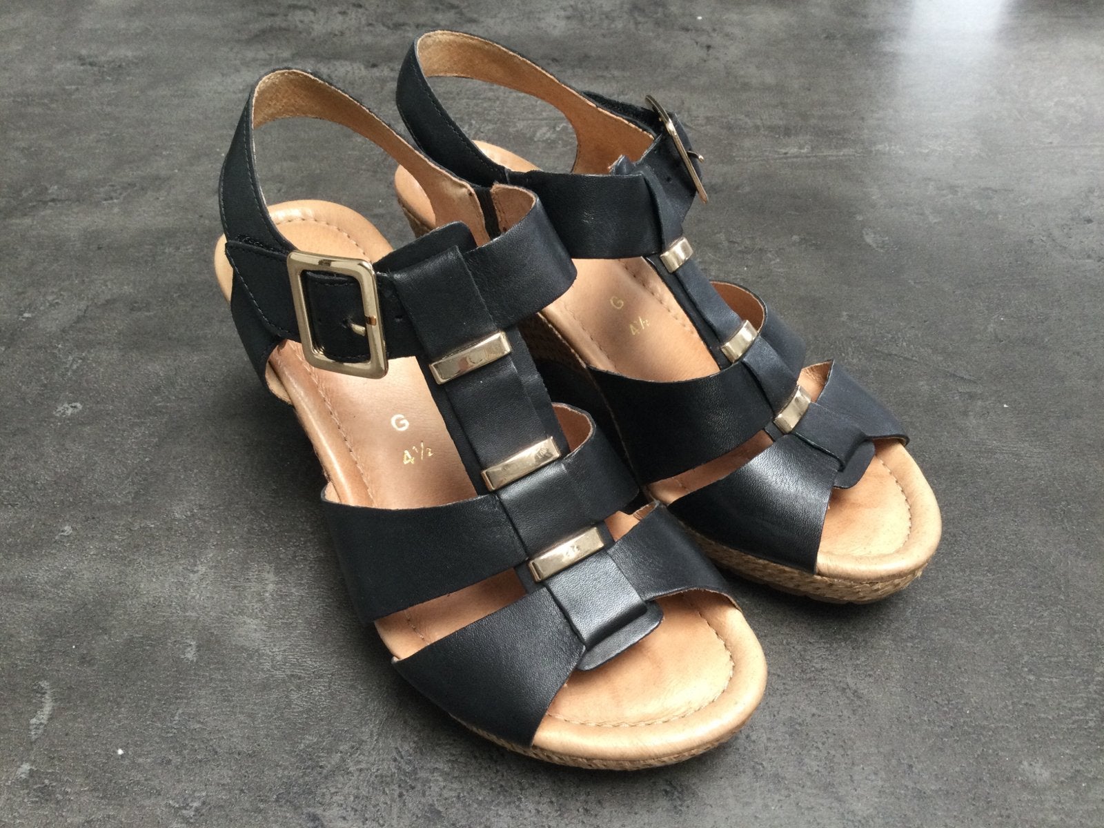 Zwarte Gabor sandalen, maat 4,5 of 37,5, Zwart, Gabor, Gedragen, Sandalen of Muiltjes